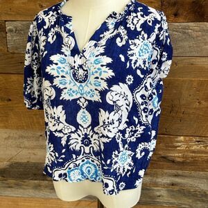 Rachael Zoe Blue Floral Blouse